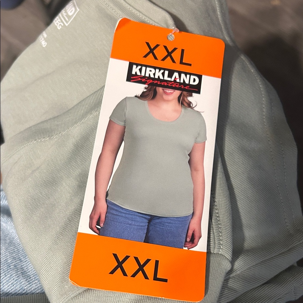 Kirkland Signature Women's Short Sleeve Tee - Light Gray XXL